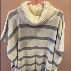 Loft Striped Sweater Poncho - size XS/S